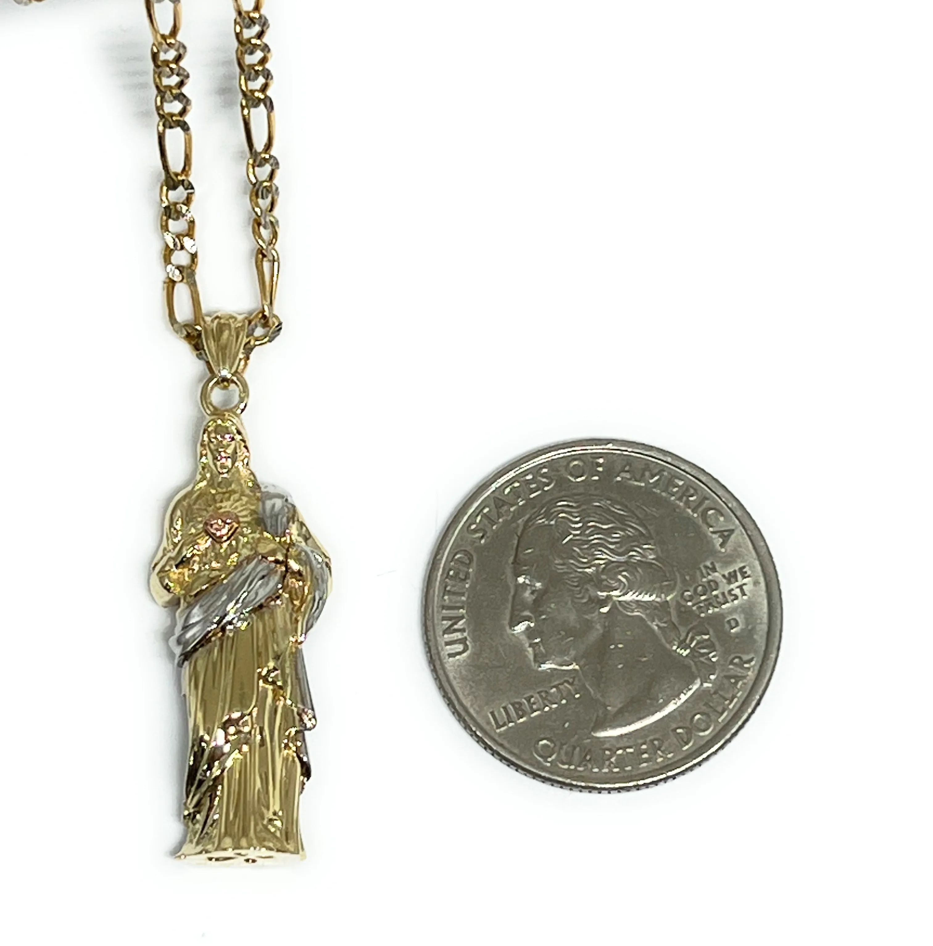 10k Solid Gold Jesus Sagrado Corazon 3D Pendant FULL 3D Statue (FC)