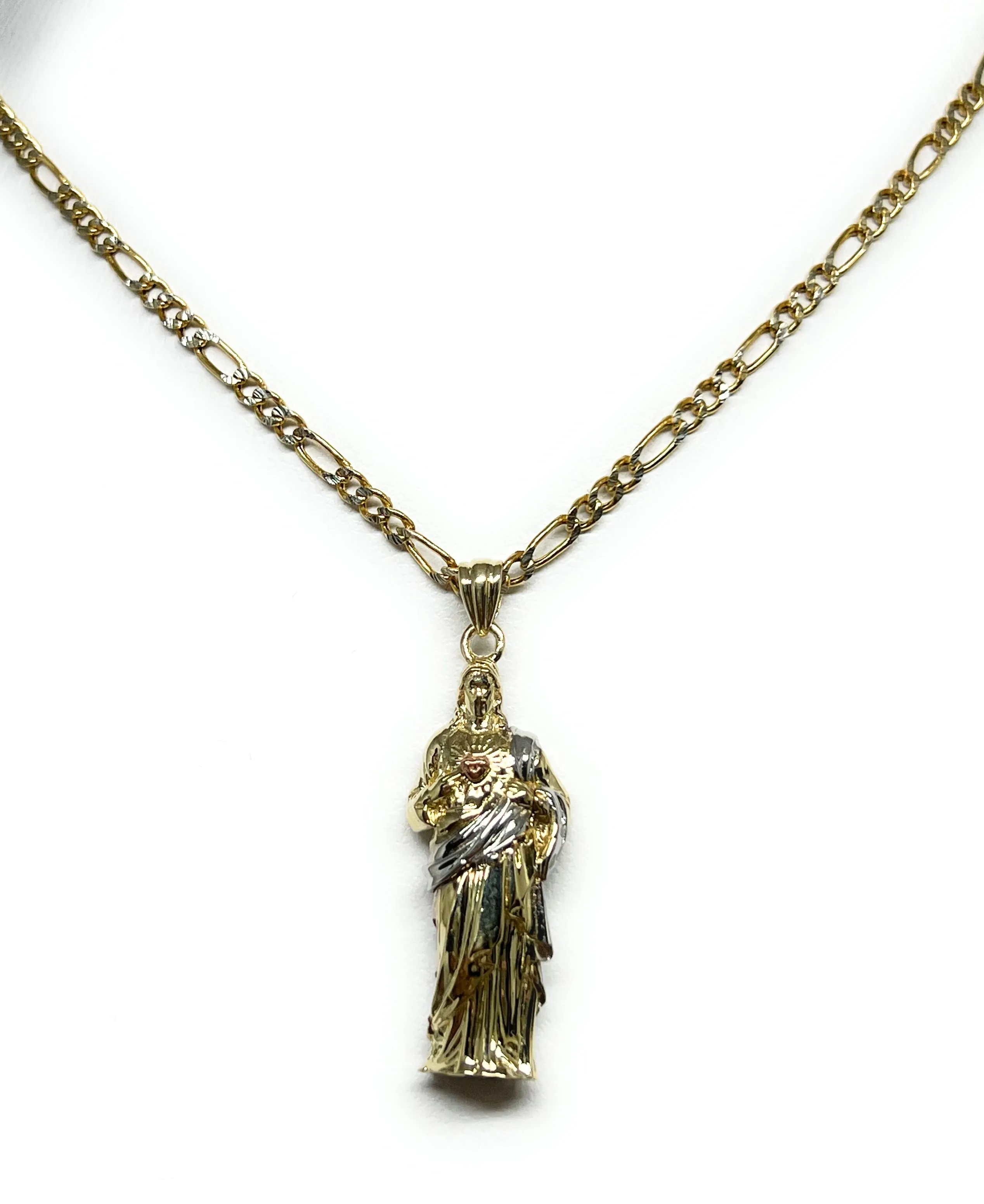 10k Solid Gold Jesus Sagrado Corazon 3D Pendant FULL 3D Statue (FC)