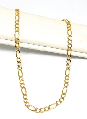 14k Solid Gold Yellow FIGARO Brracelet 7-8 inch 2.5mm Width (FULL SOLID STYLE)