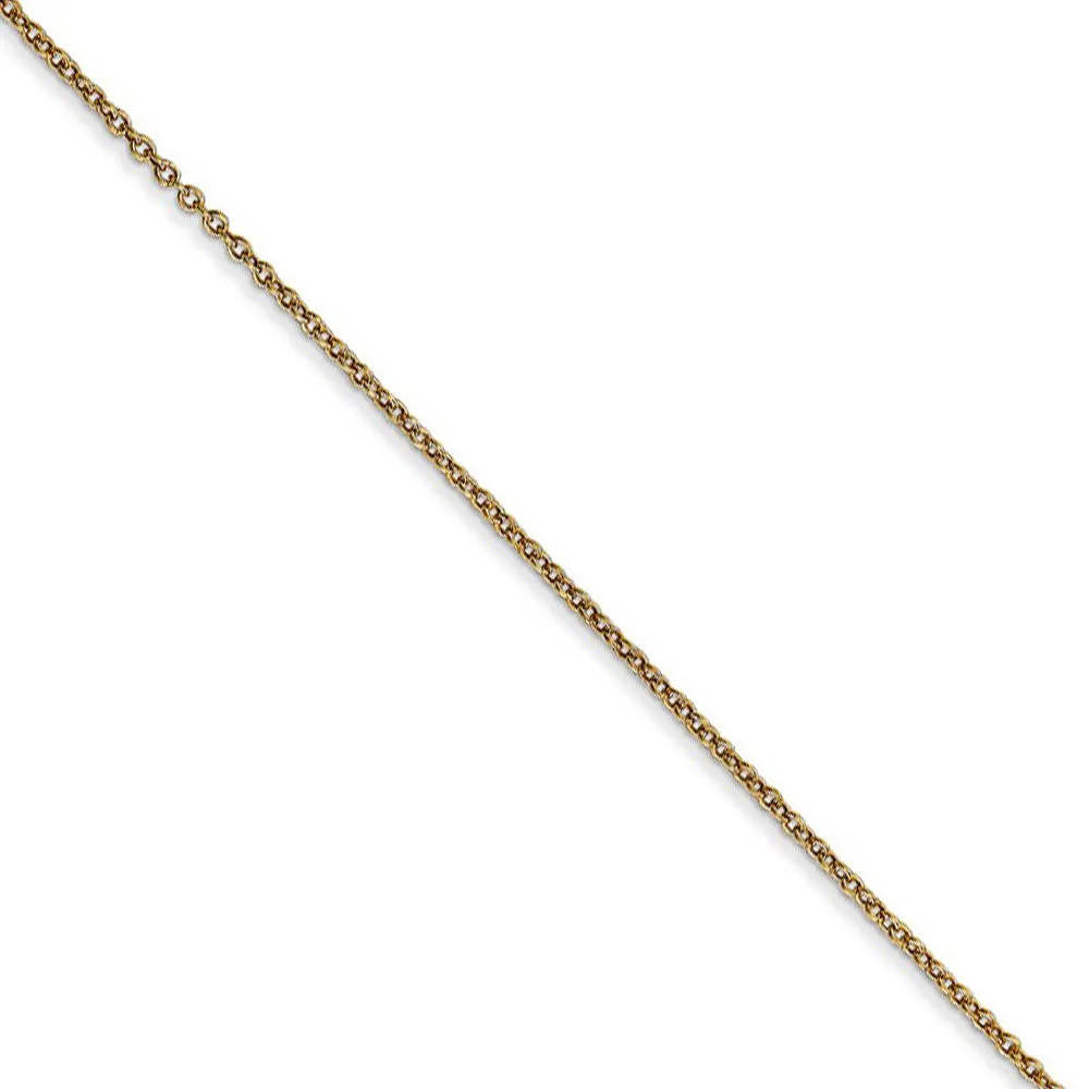 14k Yellow Gold Small 3D Satin Whale Tail Necklace