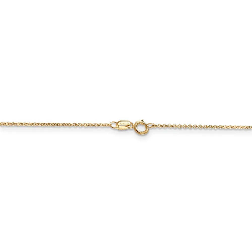 14k Yellow Gold Small 3D Satin Whale Tail Necklace