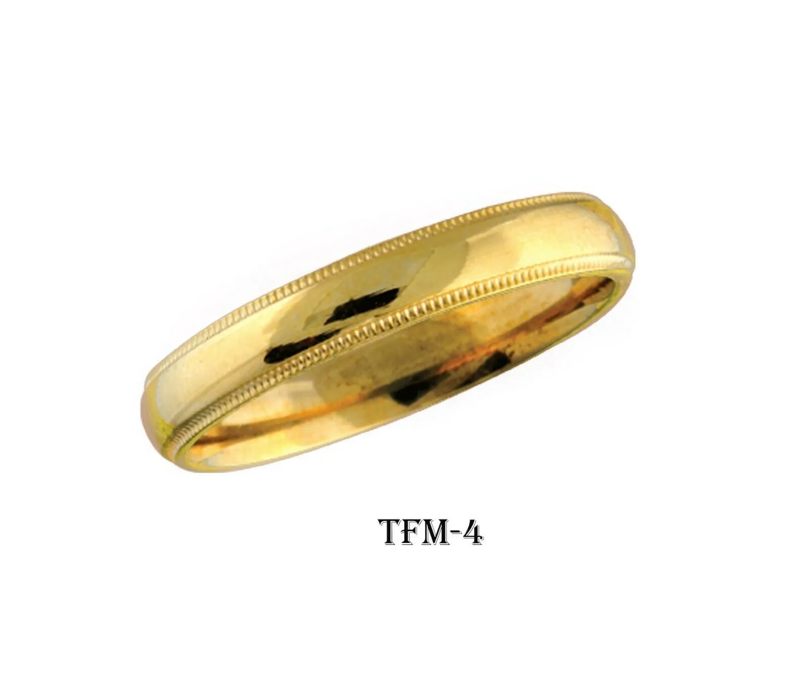 18k Solid Gold Elegant Ladies Modern Satin Finish Flat Band Ring TFM-4v