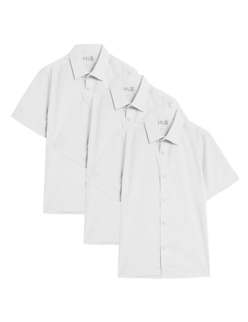 3pk Boys' Easy Iron School Shirts (2-16 Yrs)