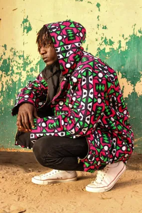 African Hoodie In Electric Pink Samakaka