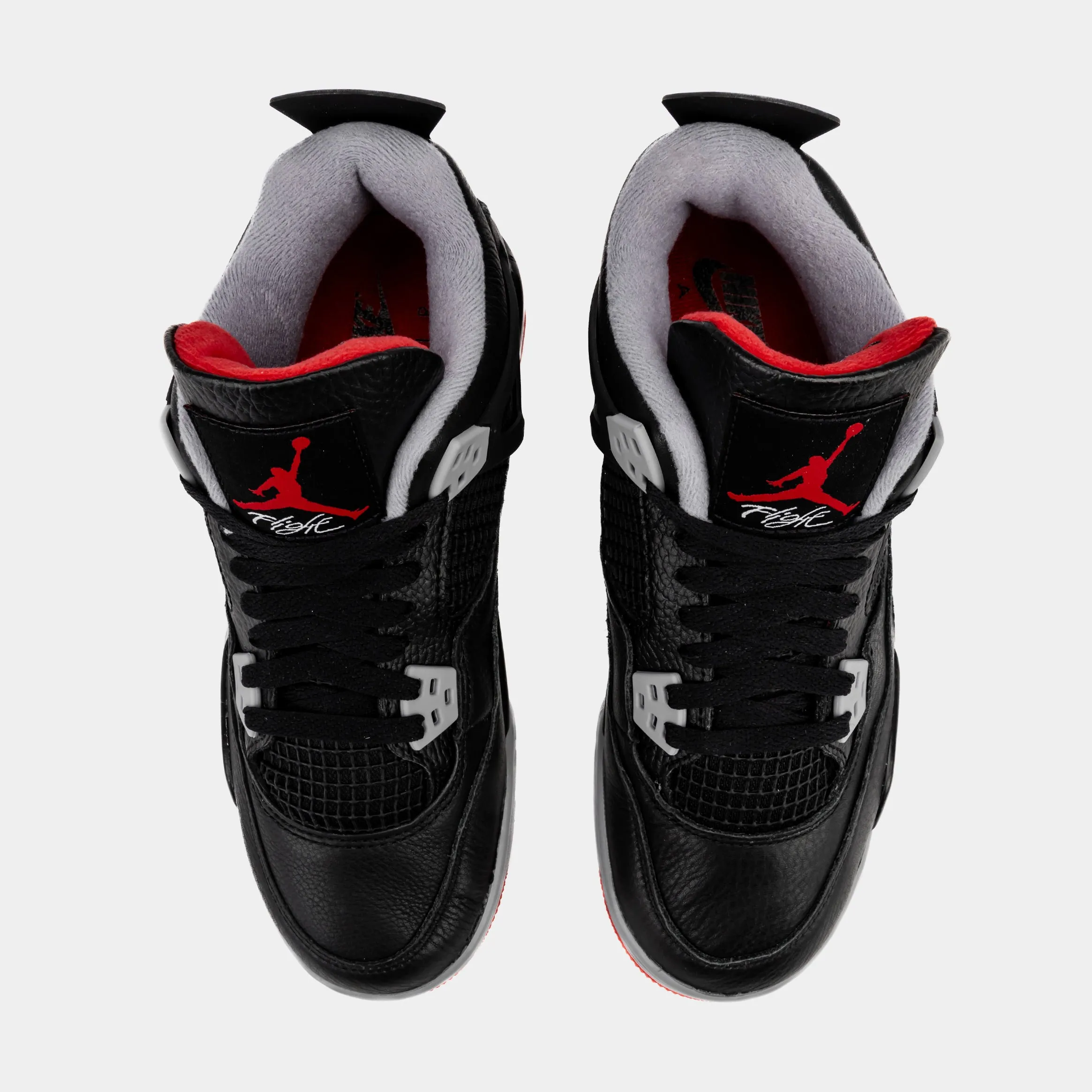 Air Jordan 4 Retro Bred Reimagined Grade School Lifestyle Shoes (Black/Fire Red/Cement Grey)