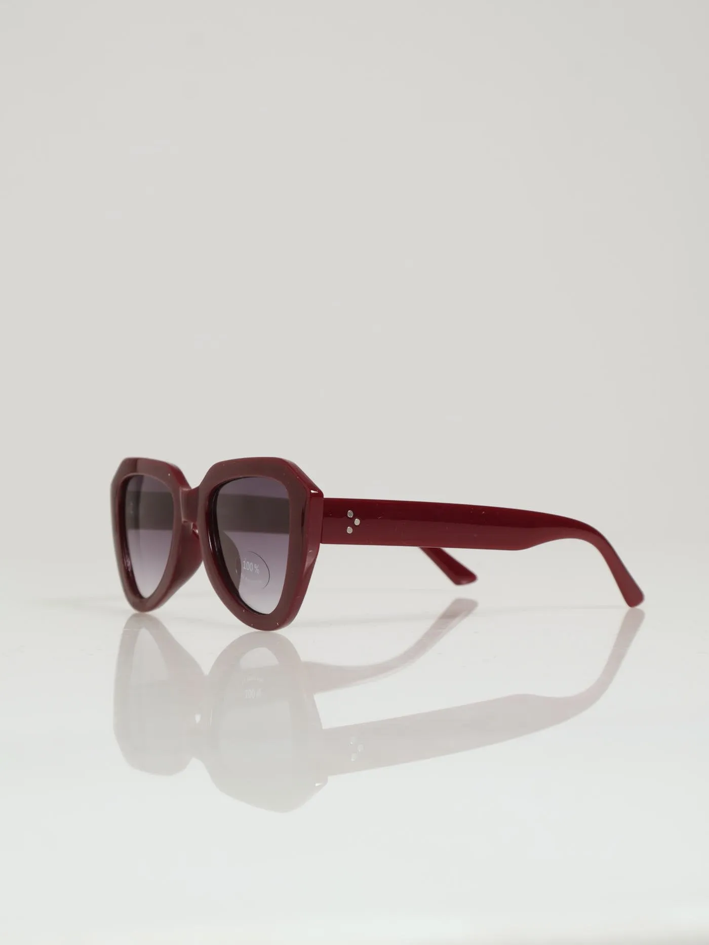 Angular Aviator Sunglasses - Berry