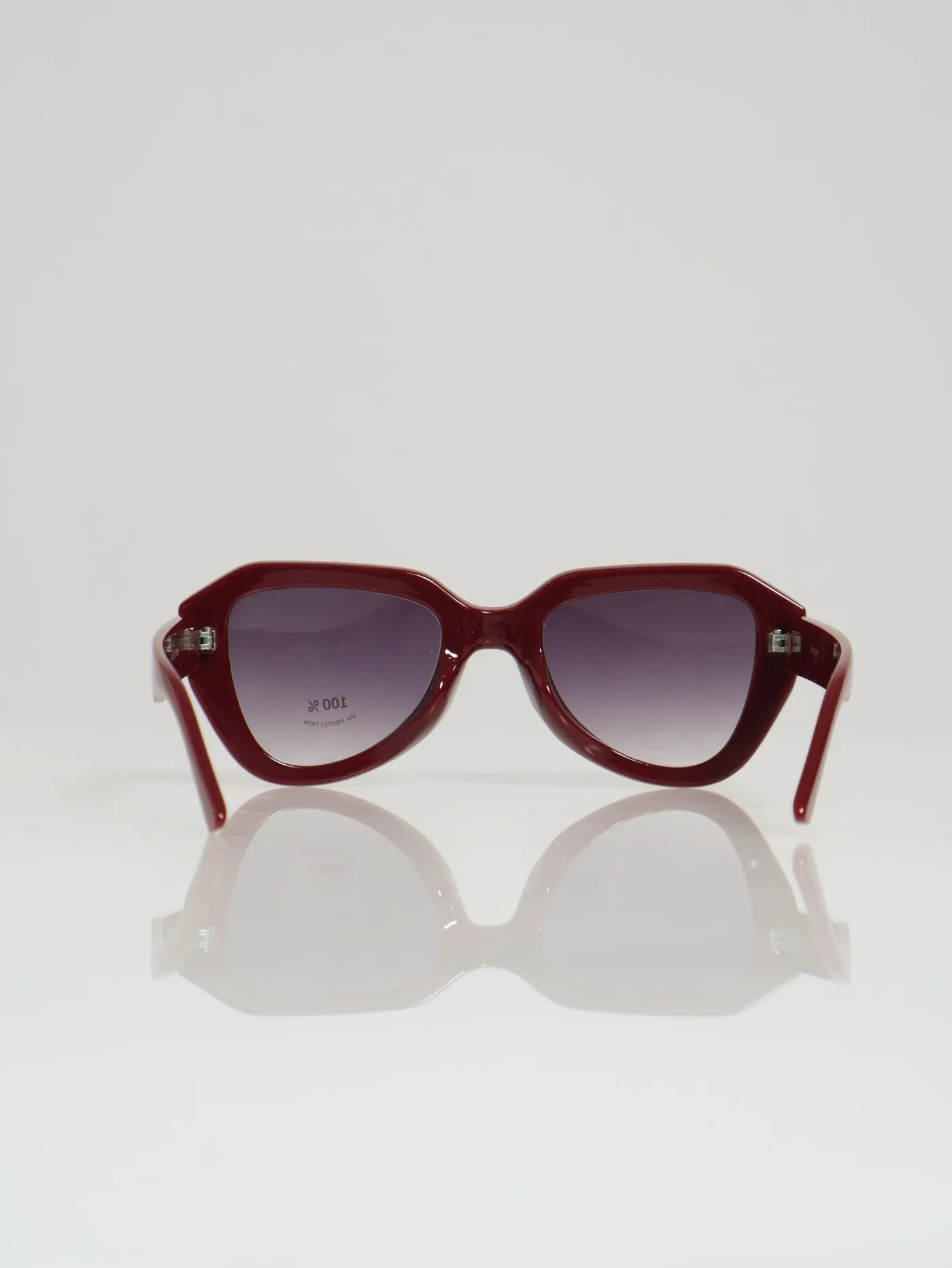 Angular Aviator Sunglasses - Berry