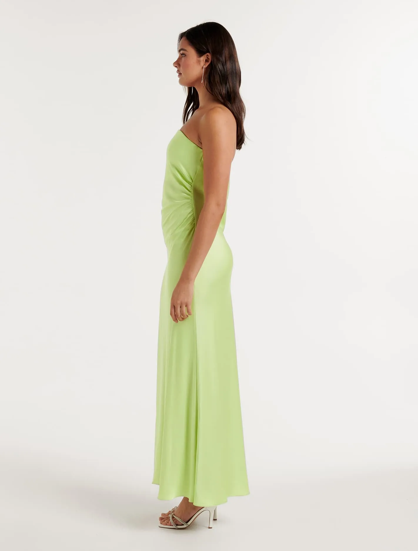 Avery Satin Strapless Dress