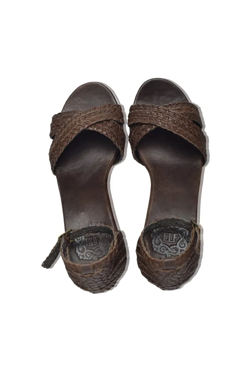 Bahamas Block Heel Sandals in Dark Brown