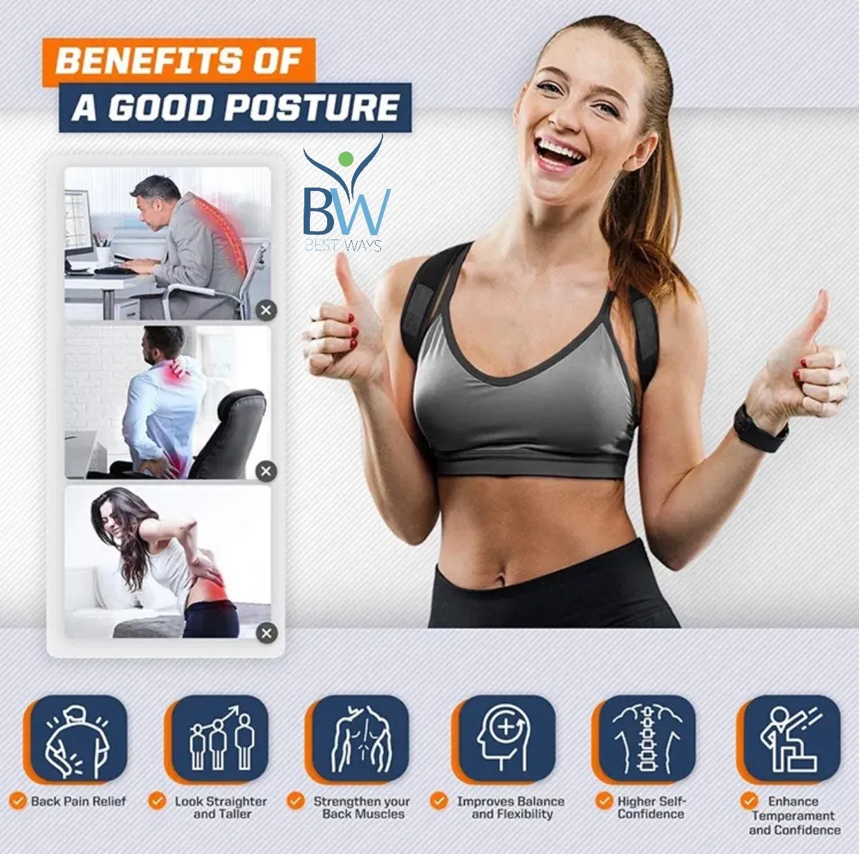 Best Ways Posture Corrector, Shoulder & back Adjuster