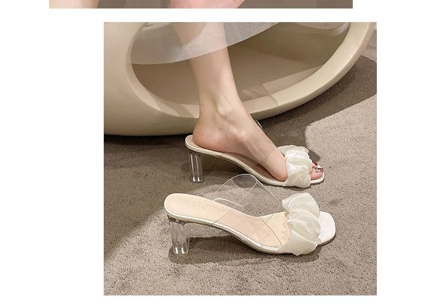 Block Heel PVC Strap Sandals cc29