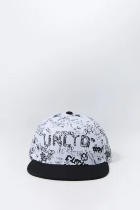 Boys Doodle Print Snapback Hat