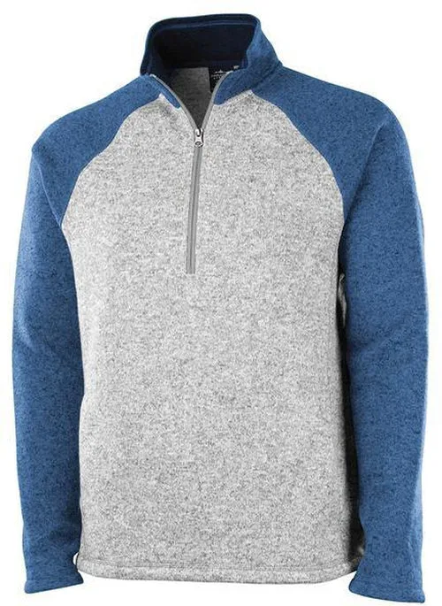 Charles River Quarter Zip Color Blocked Heathered Fleece