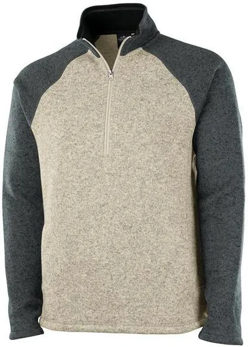 Charles River Quarter Zip Color Blocked Heathered Fleece