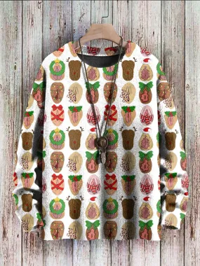 Christmas Fun Printed Casual Crew Neck Knitted Sweater