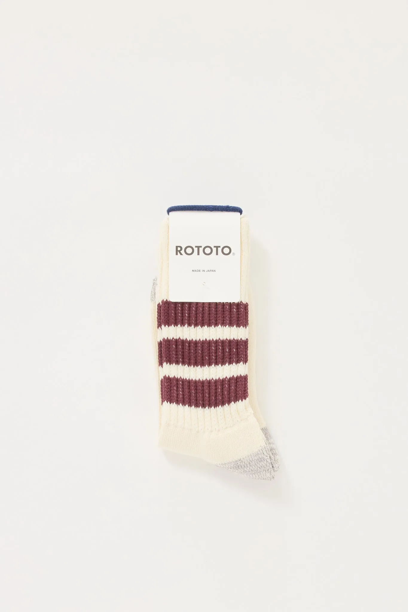 Coarse Ribbed Old School Crew Socks Bordeaux