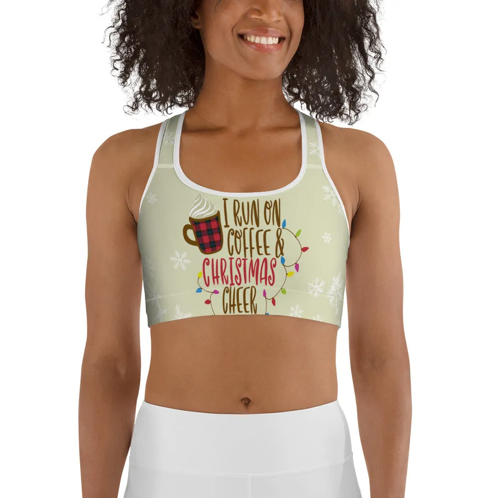 Coffee & Christmas Cheer Sports Bra