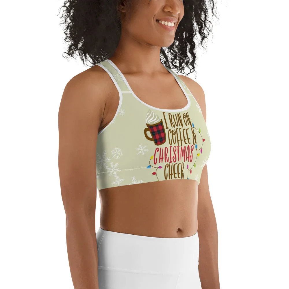 Coffee & Christmas Cheer Sports Bra