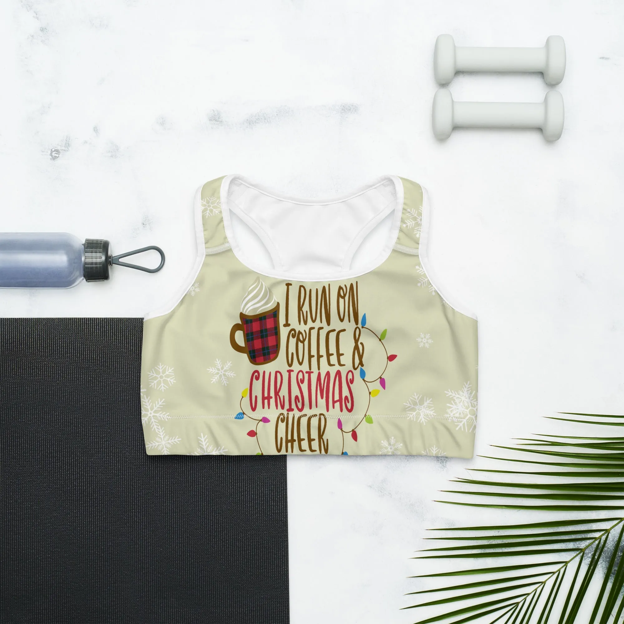 Coffee & Christmas Cheer Sports Bra