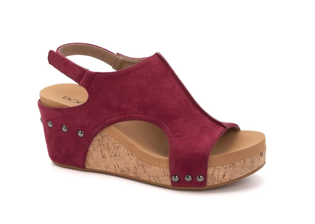 Corkys Carley Dark Red Suede