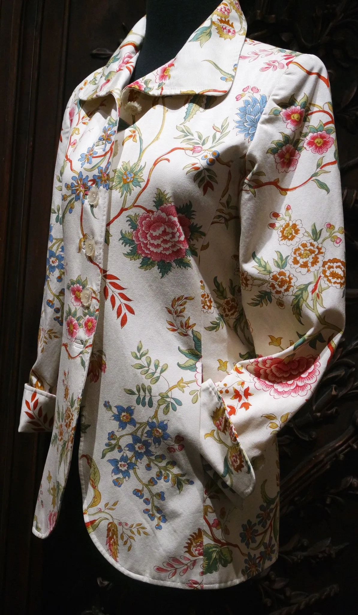 Custom Quadrille Silk English Jacket - Floral