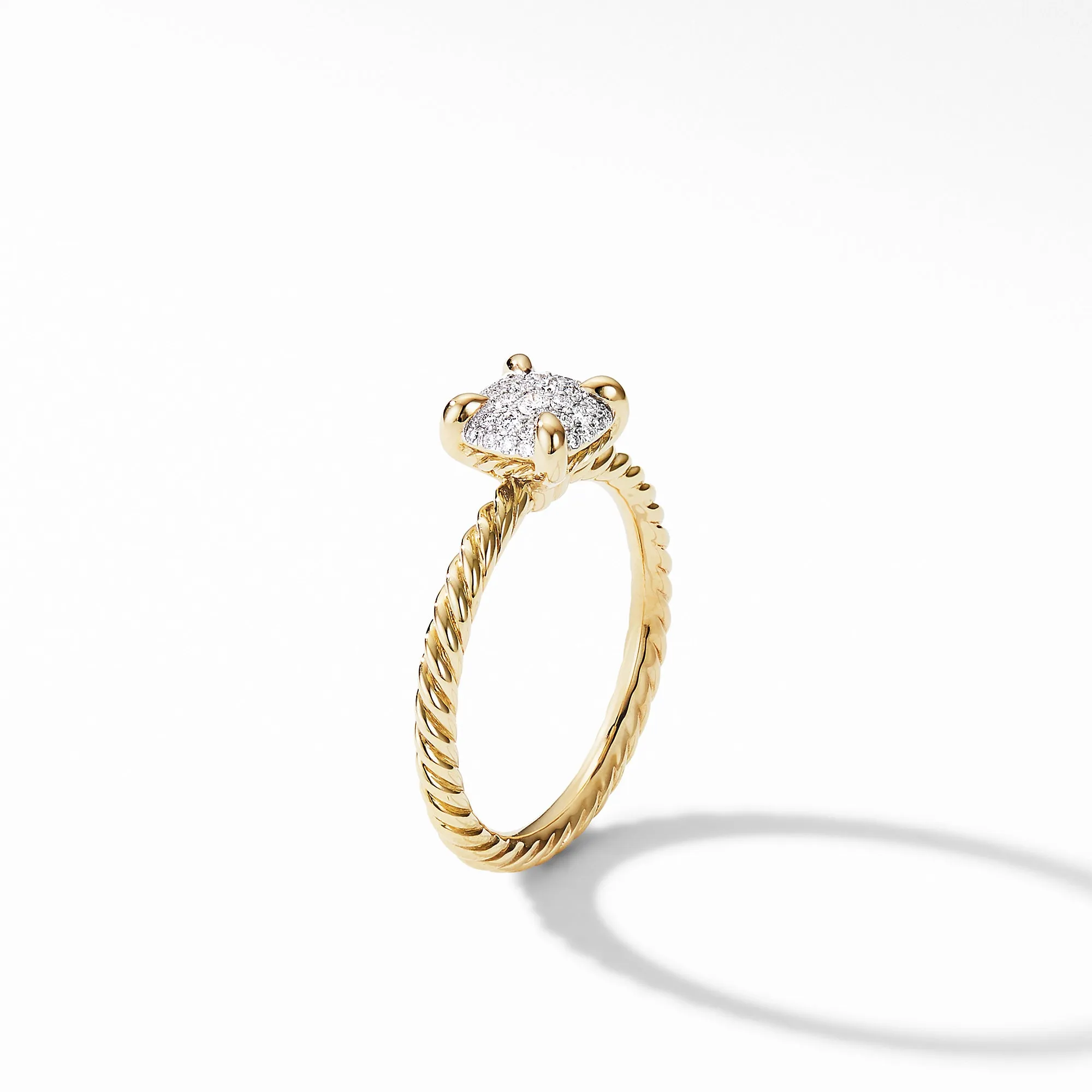 David Yurman Chatelaine Ring in 18K Yellow Gold with Full Pave Diamonds