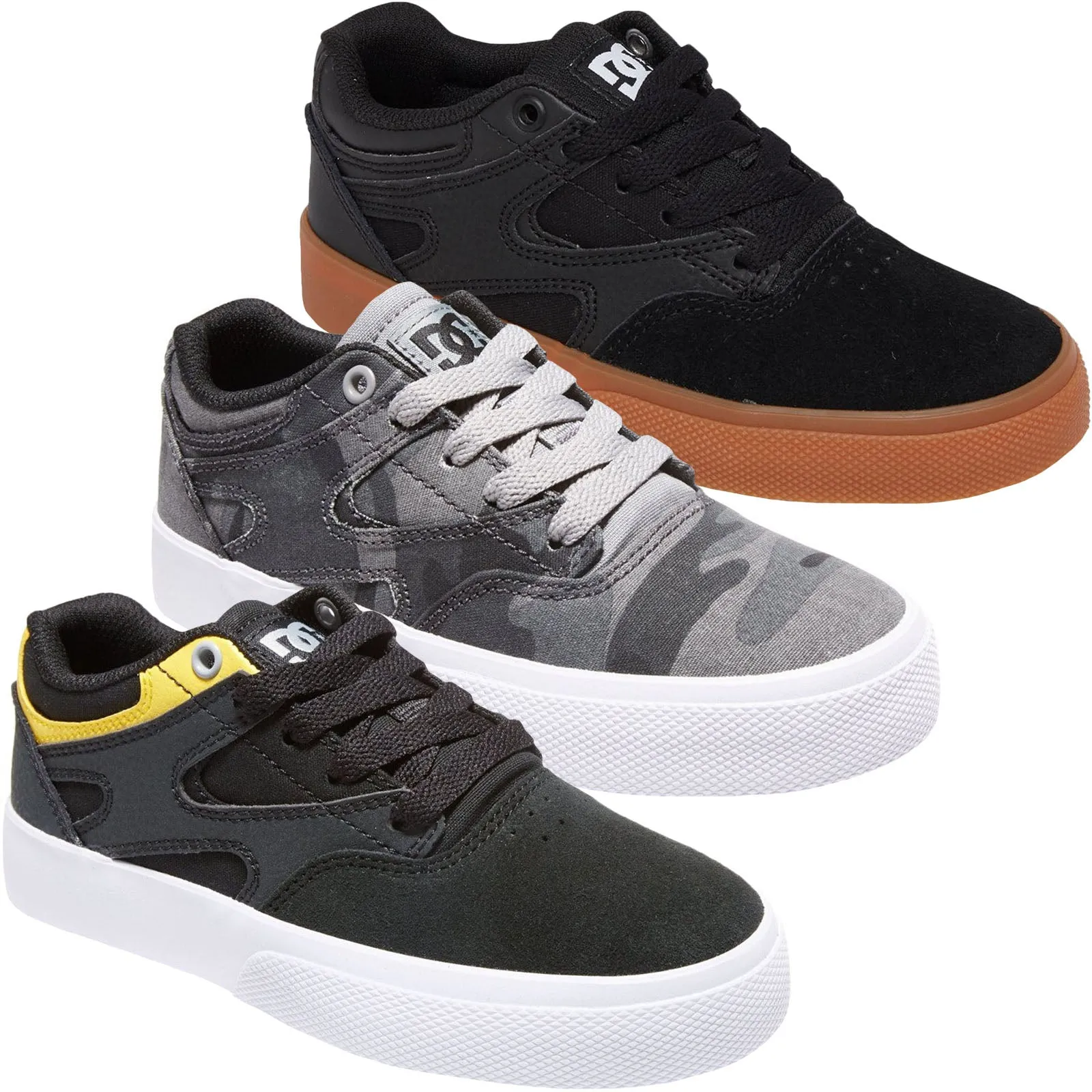 DC Shoes Kids Kalis Vulc Low Rise Suede Trainers