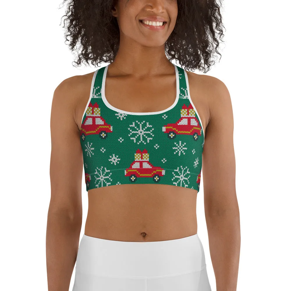 Driving Home For Christmas Sports Bra