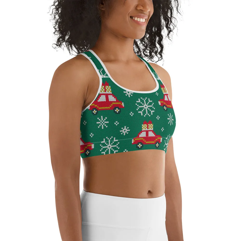 Driving Home For Christmas Sports Bra