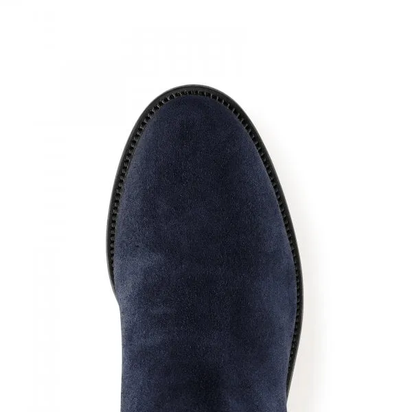 Fairfax & Favor Womens Heeled Regina Boot in Navy Suede