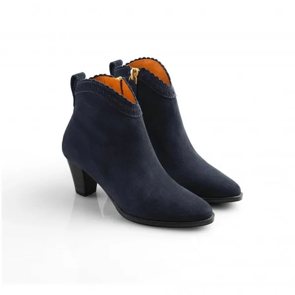 Fairfax & Favor Womens Regina Ankle Boot in Navy Suede