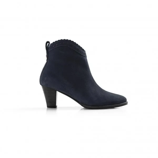 Fairfax & Favor Womens Regina Ankle Boot in Navy Suede