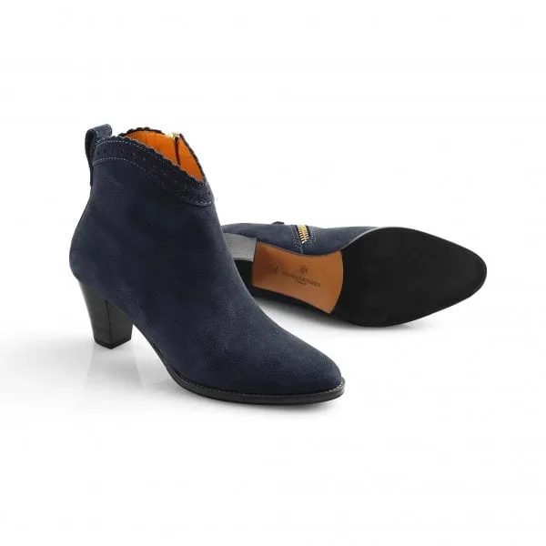 Fairfax & Favor Womens Regina Ankle Boot in Navy Suede