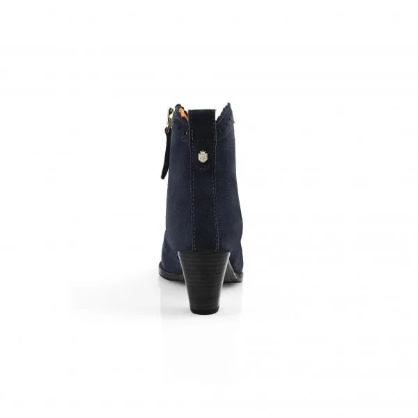 Fairfax & Favor Womens Regina Ankle Boot in Navy Suede