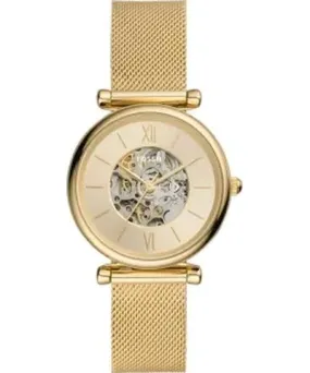 Fossil Women's Carlie Automatic Gold-Tone Stainless Steel Mesh Watch