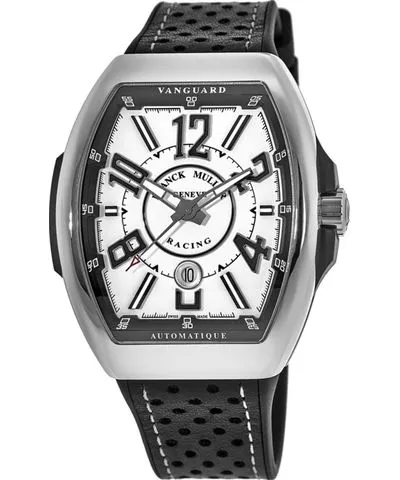 Franck Muller Vanguard Racing Automatic White Dial Leather Strap Men's Watch V 45 SC DT RCG AC