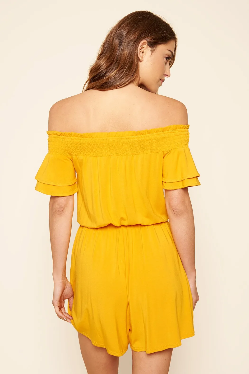 Gemma Off the Shoulder Jersey Knit Romper