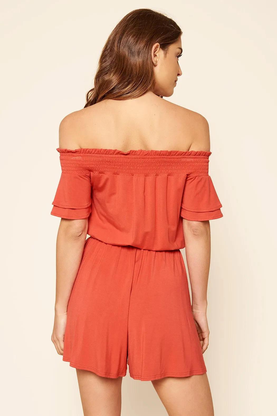 Gemma Off the Shoulder Jersey Knit Romper