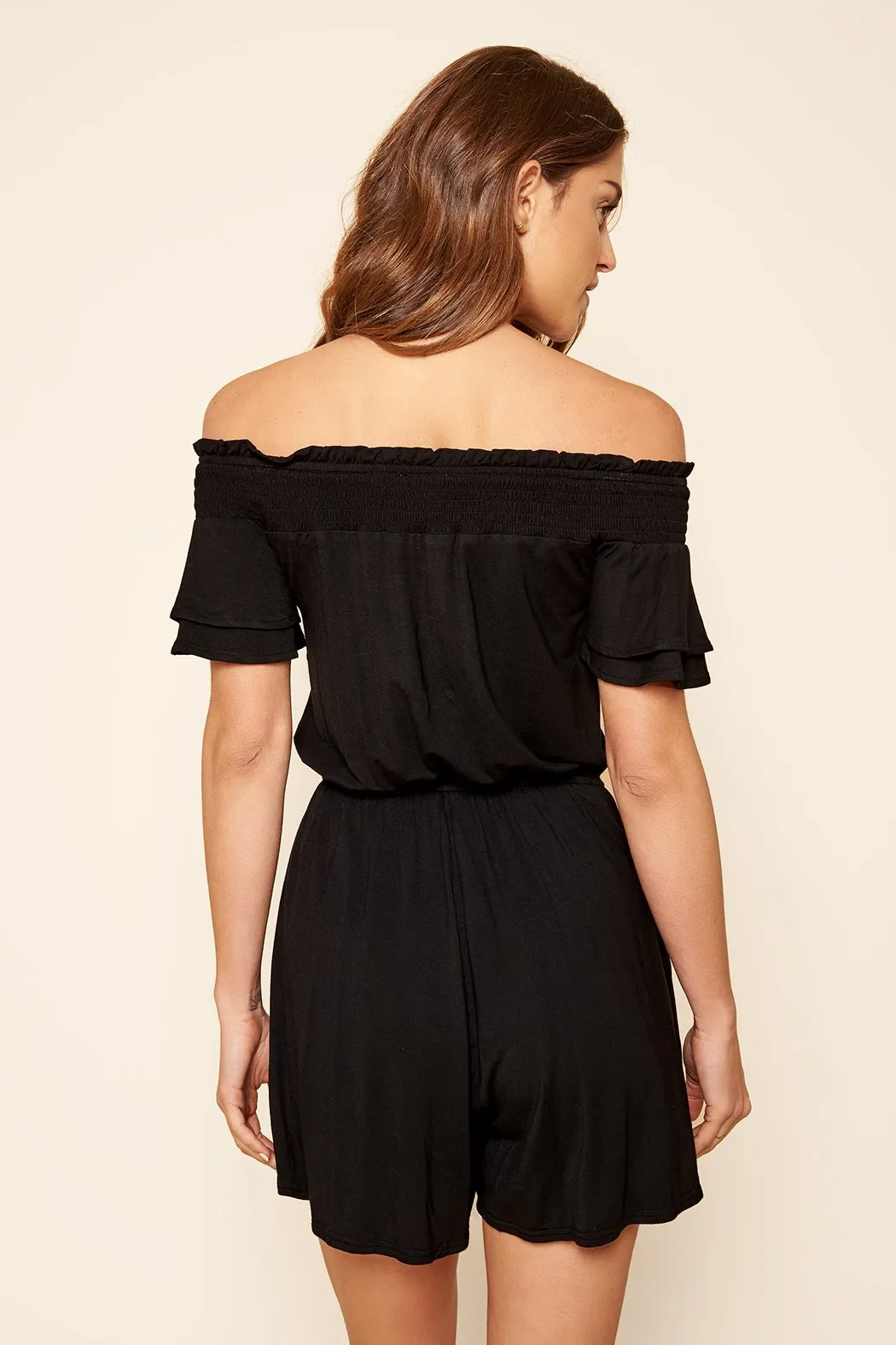 Gemma Off the Shoulder Jersey Knit Romper