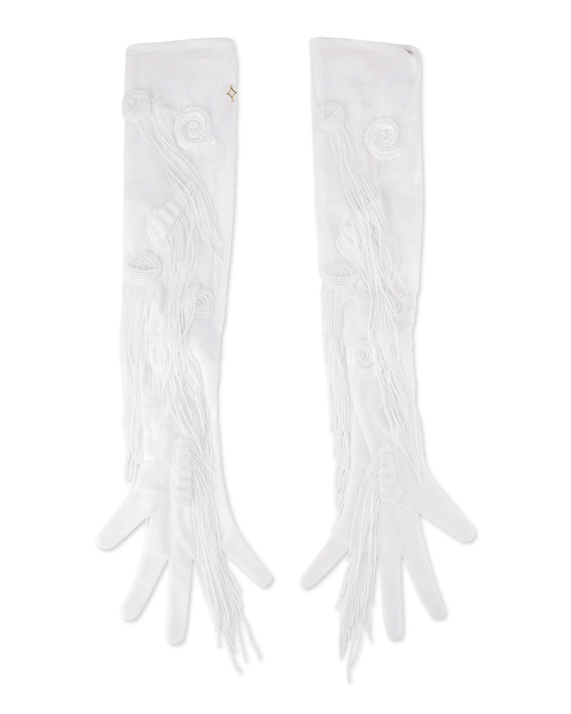 Gloves with Dangling Pearls