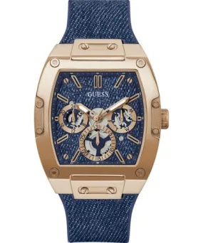 Guess Men's Multi-Function Blue Denim or Silicone Watch 42mm