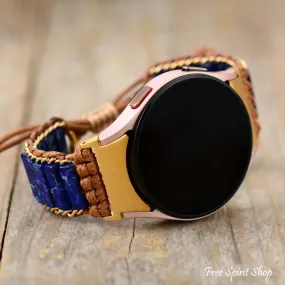 Handmade Dark Blue Jasper Samsung Galaxy 4 & 5 Watch Band