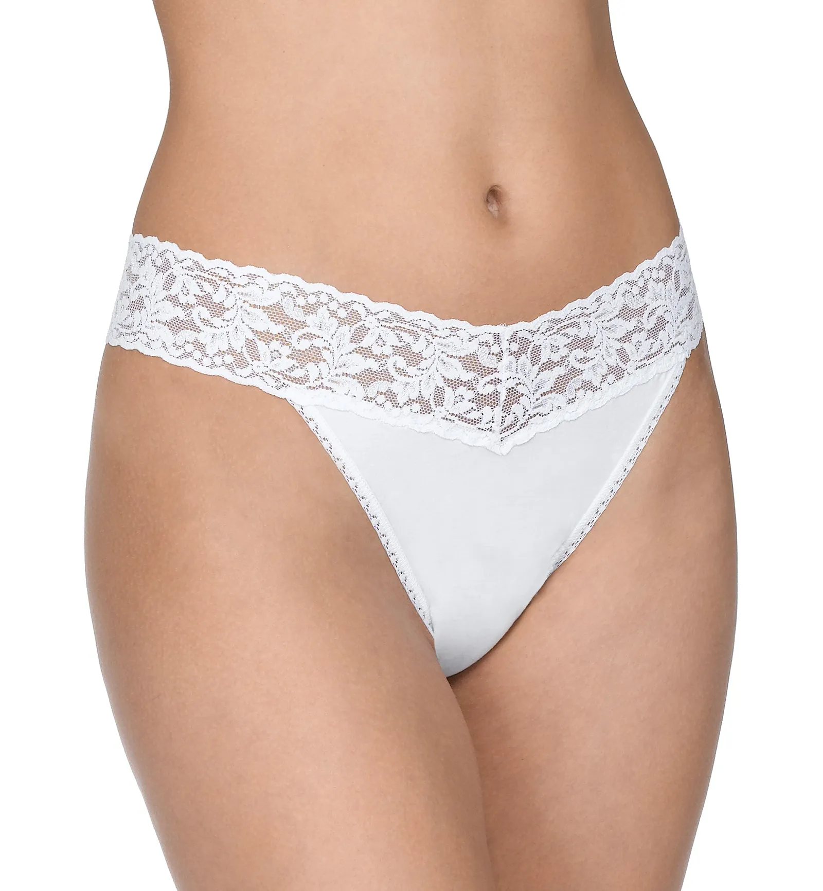 Hanky Panky Cotton Original Rise Thong (891801P) - White