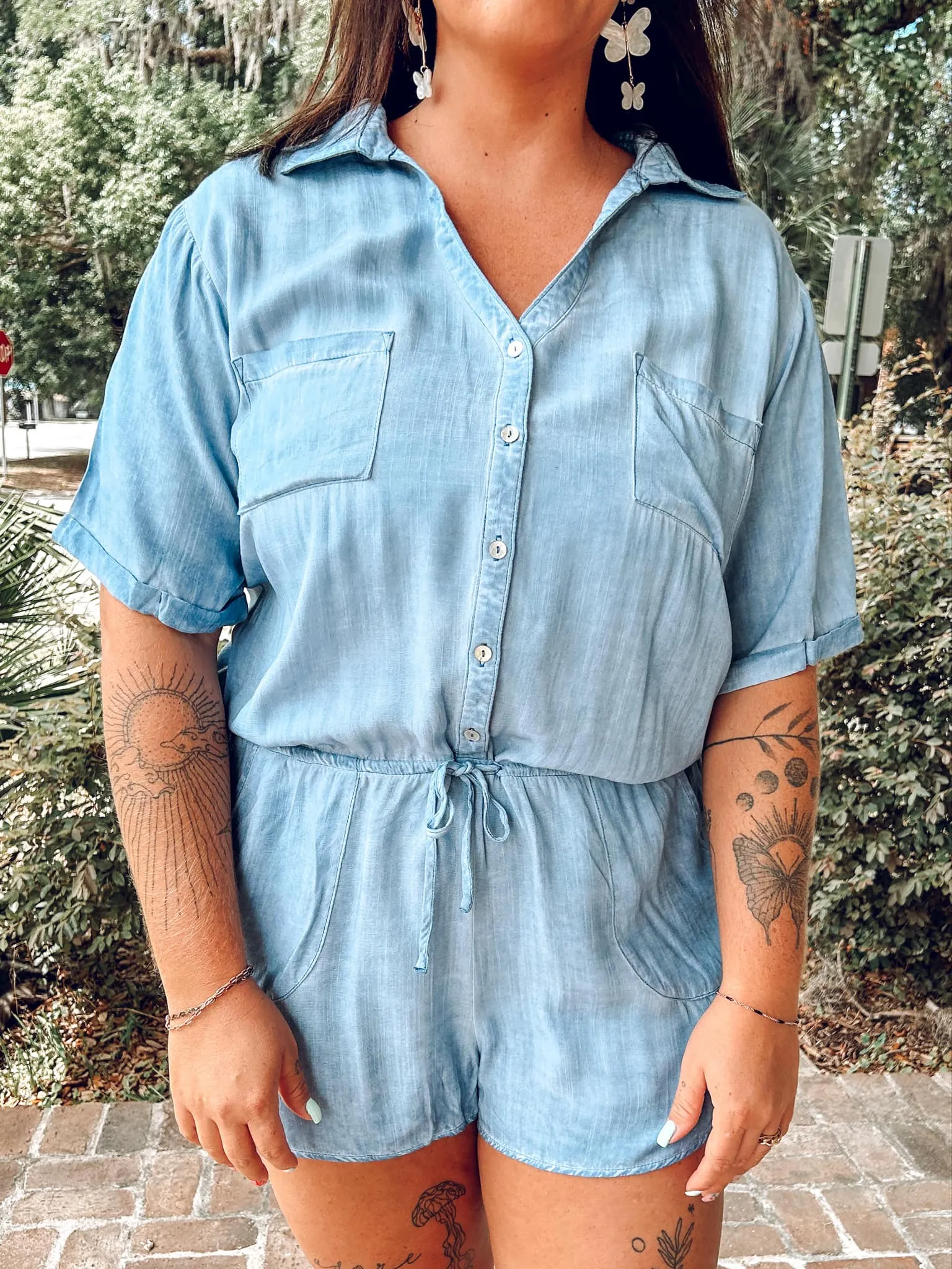 His Shirt Romper | Blue