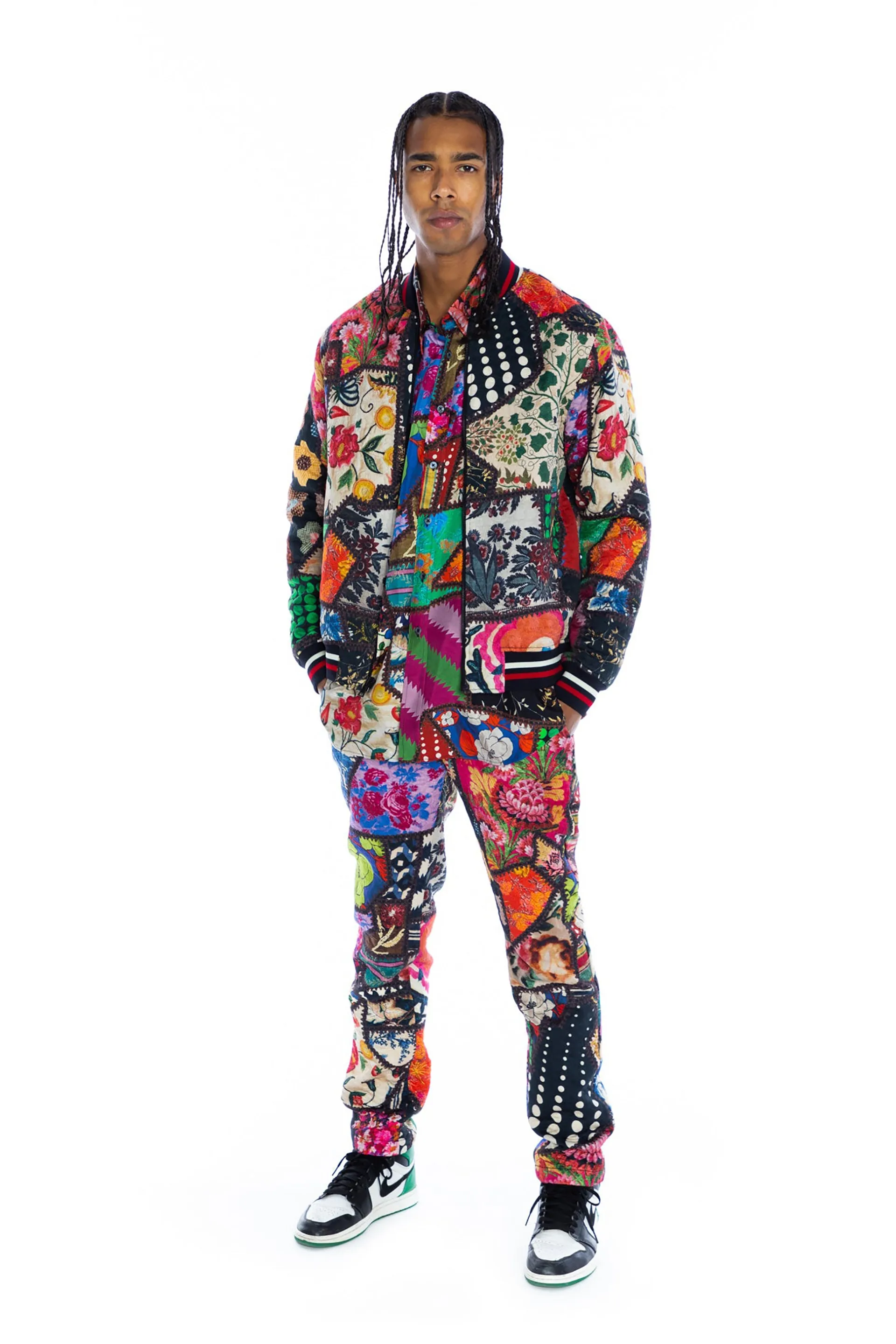 'HOTCH POTCH CRAZY QUILT' BOMBER JACKET