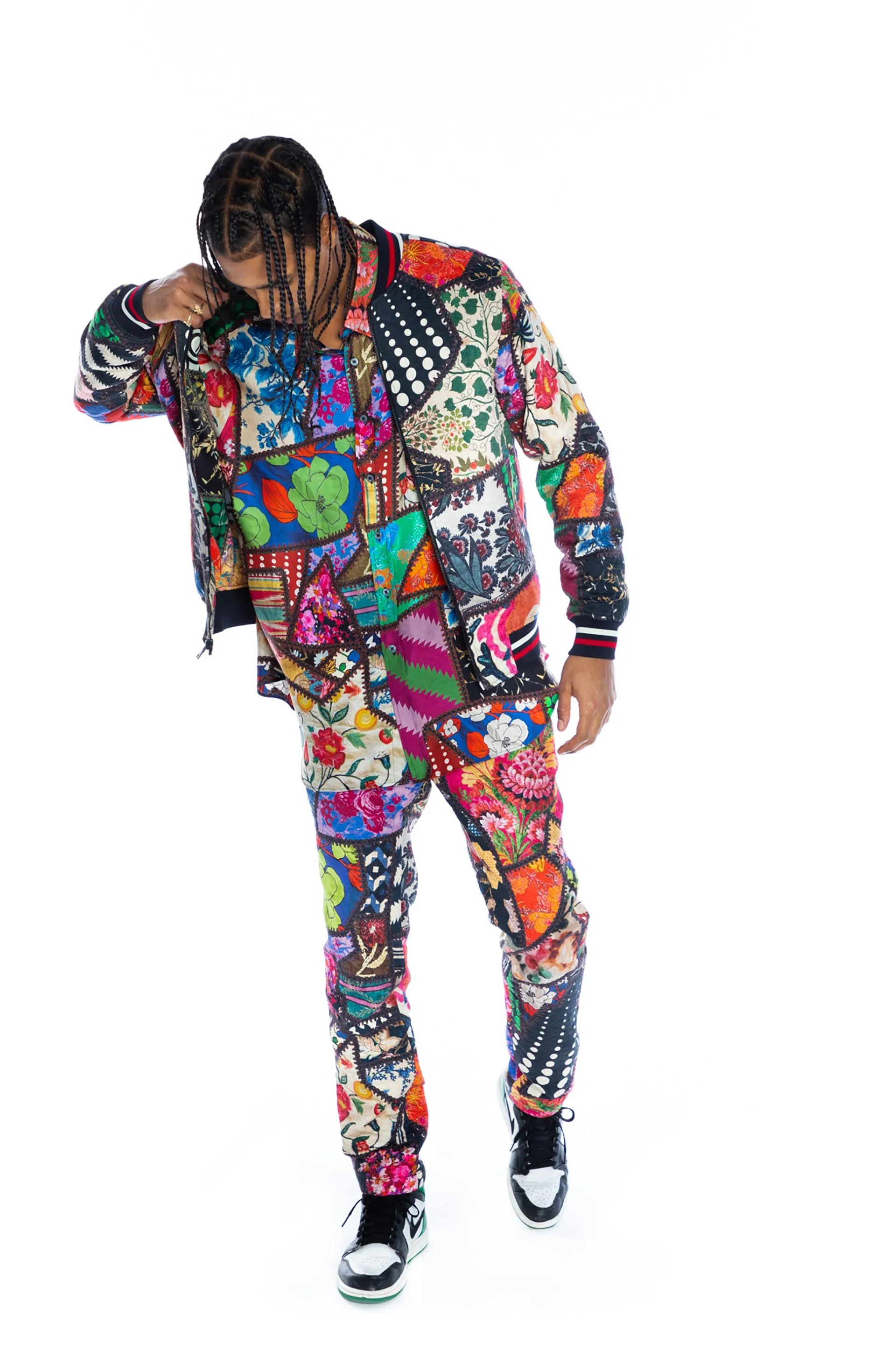 'HOTCH POTCH CRAZY QUILT' BOMBER JACKET