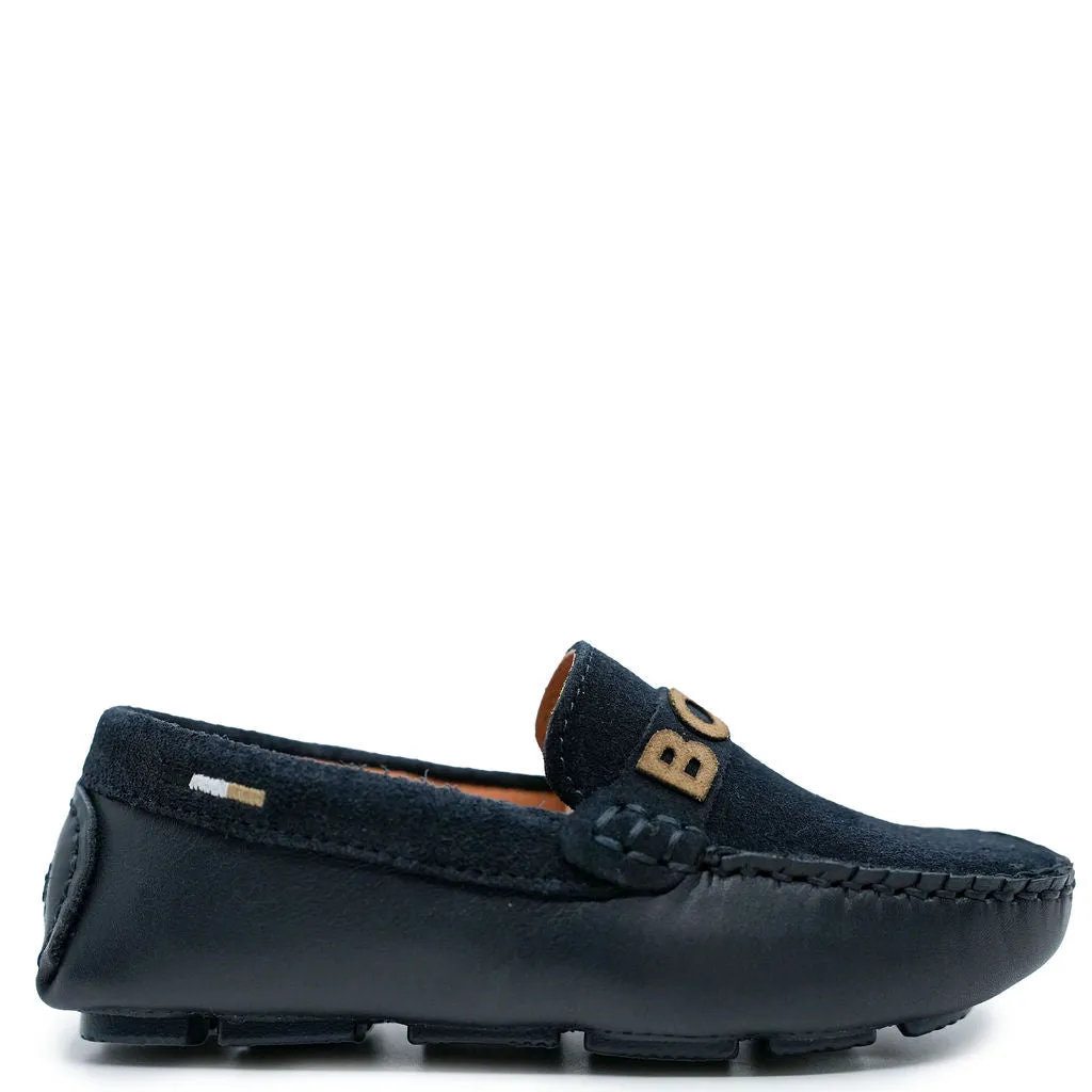 Hugo Boss Navy Suede Loafer