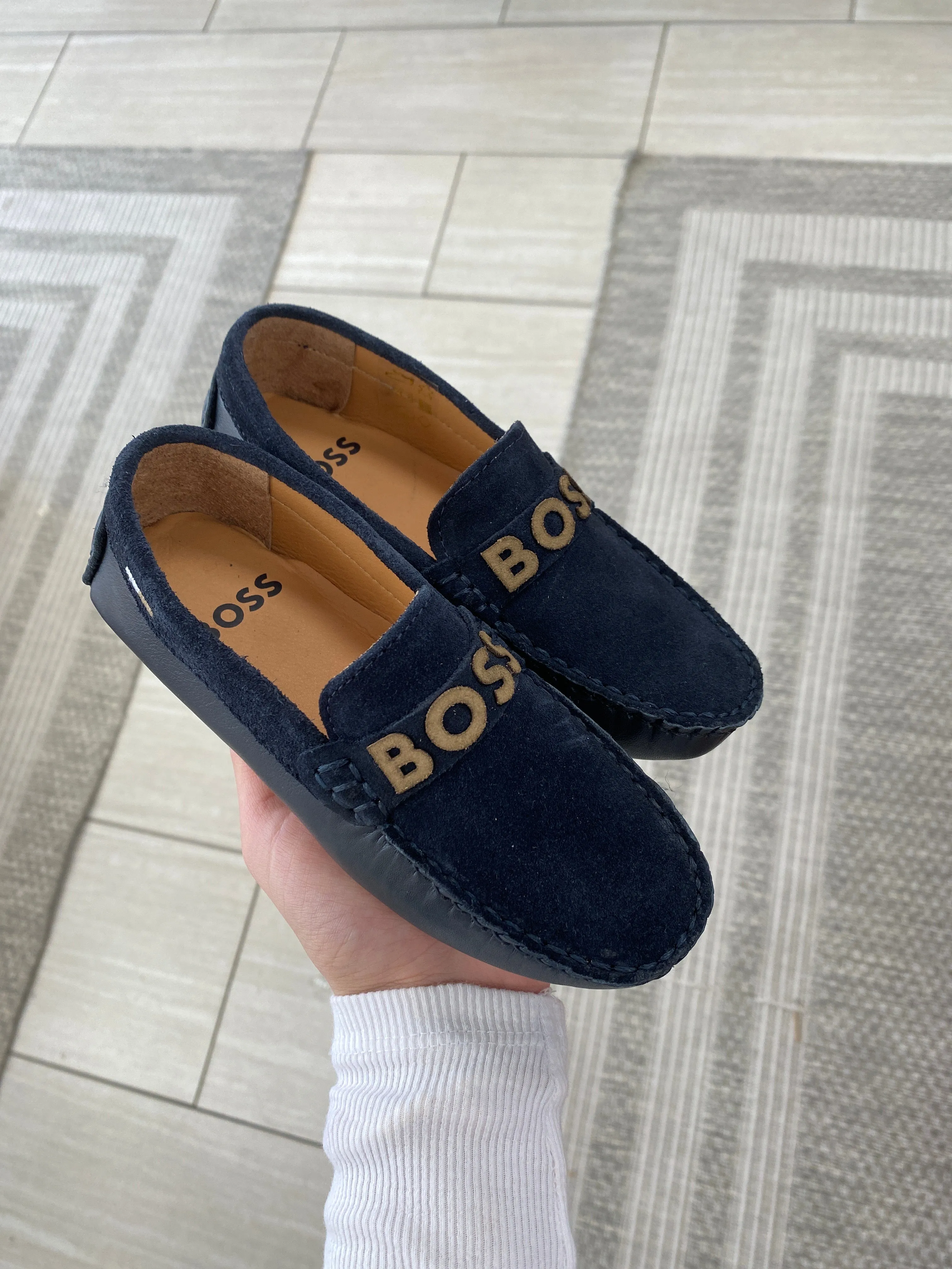 Hugo Boss Navy Suede Loafer