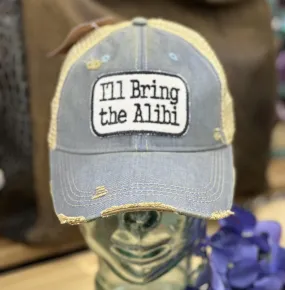 I'll Bring the Alibi Denim Wash Brim Hat