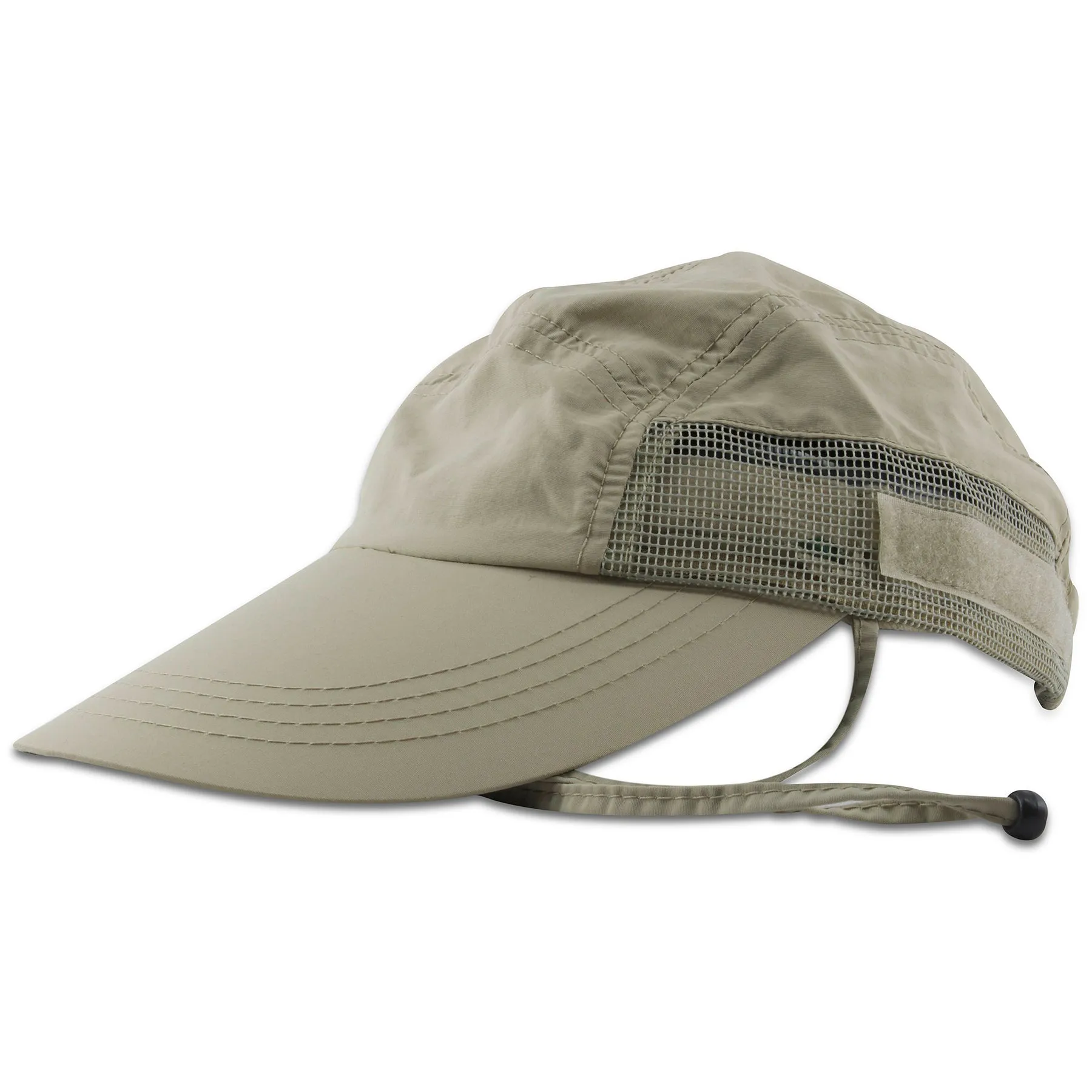 Khaki Supplex Big Brim Mesh-Back Ball Cap